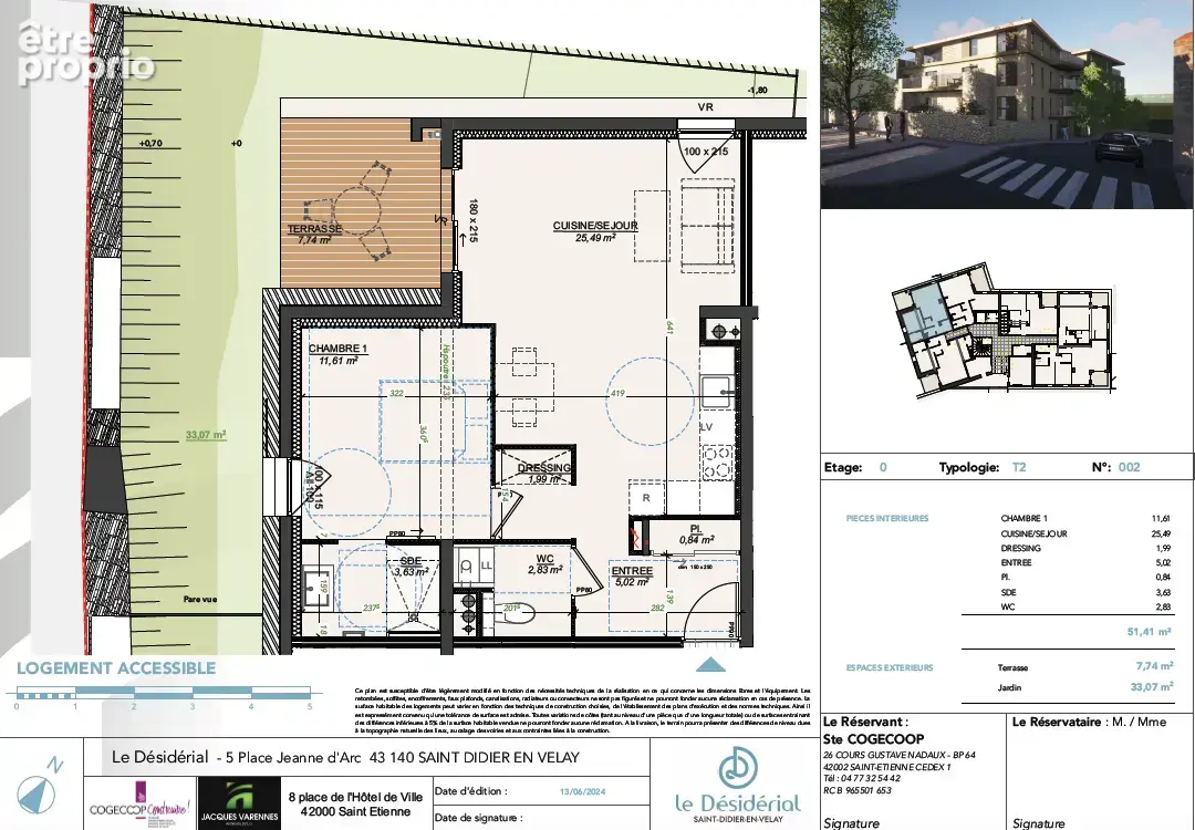 T2 - magnifique appartement neuf avec jardinet  en plein centre ville de saint didier en velay - photo 1