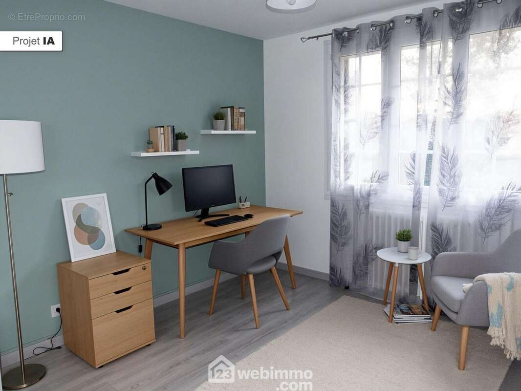 ...un bureau avec placards de même dimension. - Maison à BIHOREL