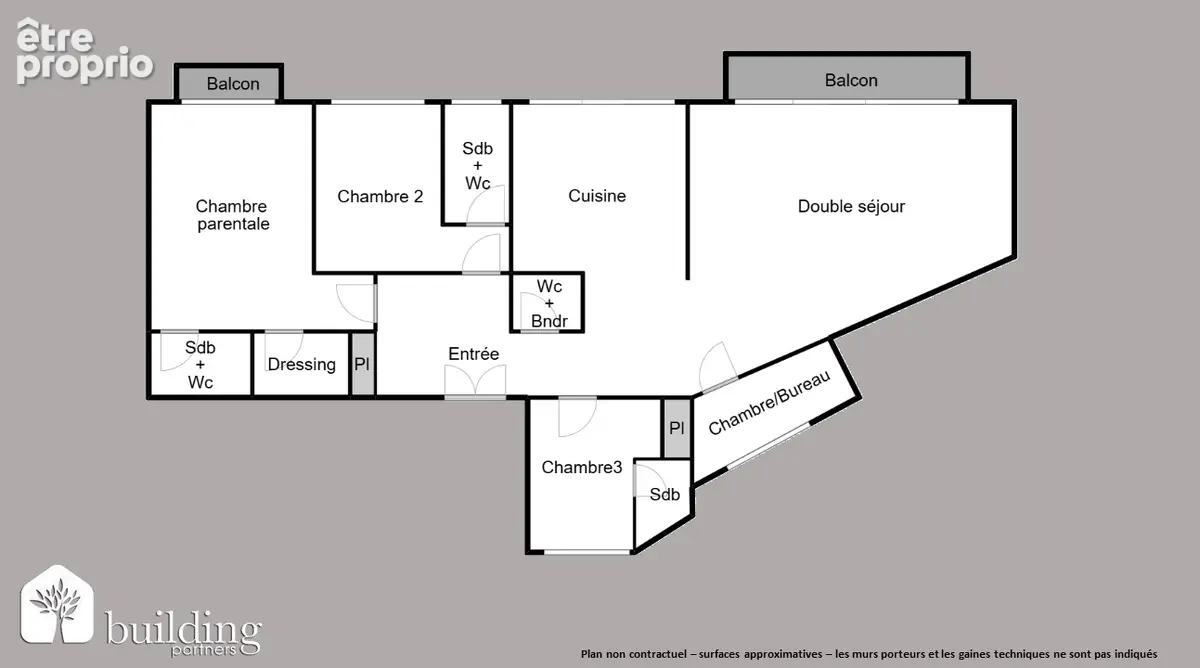 À vendre - Levallois-Perret Villiers - Appartement familial 6 pièces avec balcons de 159,37 m² - photo 2