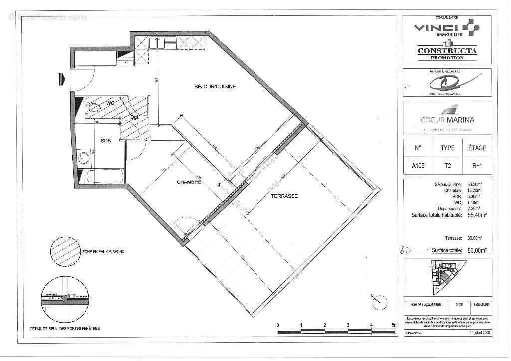 Montpellier - port marianne - t2 - grande terrasse de 30m² - parking sous sol - photo 3