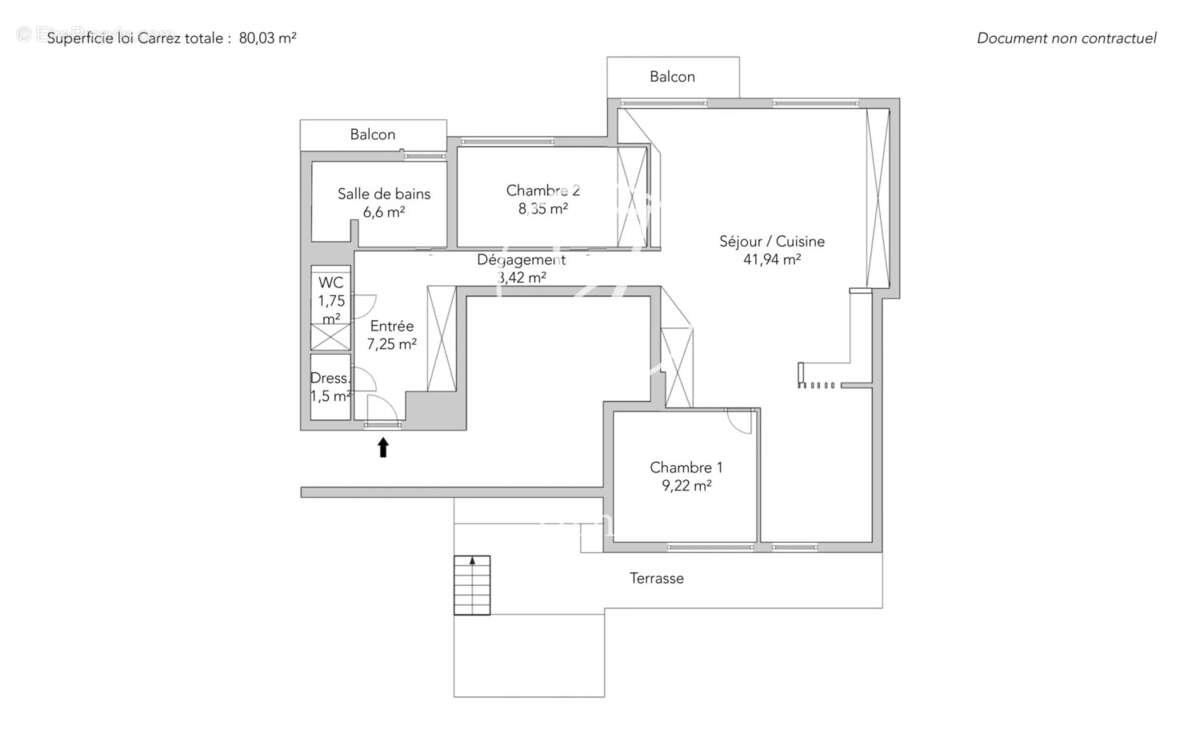 Paris 18e - MARCADET / LAMARCK - Appartement - 3 pièces - 80,03m² Carrez - 2 chambres -  Terrasse et 2 balcons de 29m² - Dernier - photo 24