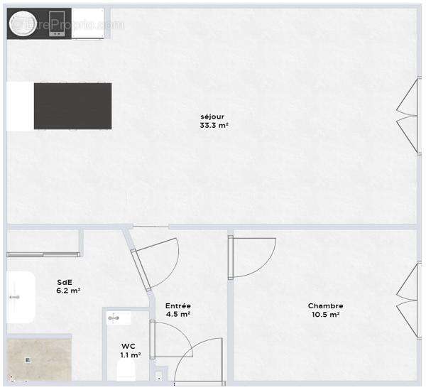 Appartement 2 pièces 55m² rénové sur cour - photo 14