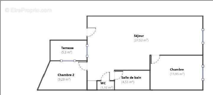 A proximité Notre Dame et de la Seine - 3pièces de 64,26 m² - 2 chambres - photo 9