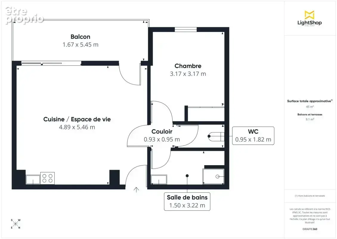 Appartement T2 récent de 45,40 m² avec terrasse - Proche Beaujoire, Nantes - photo 13