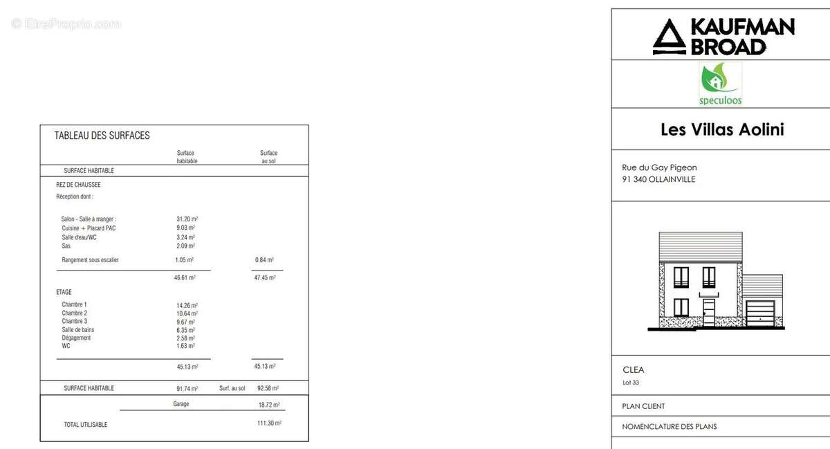 Maison à OLLAINVILLE