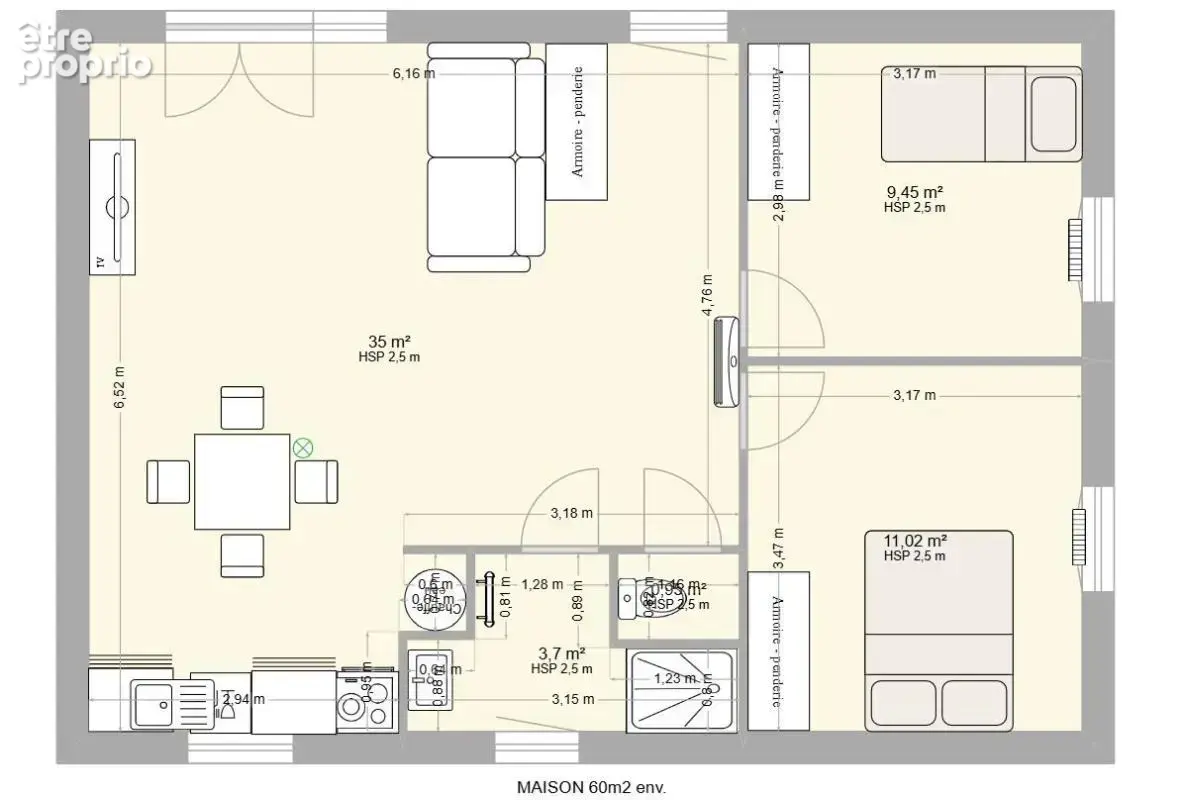 Maison 3 pièces 60 m² à vendre à Pont-De-Cheruy (38230) - photo 2
