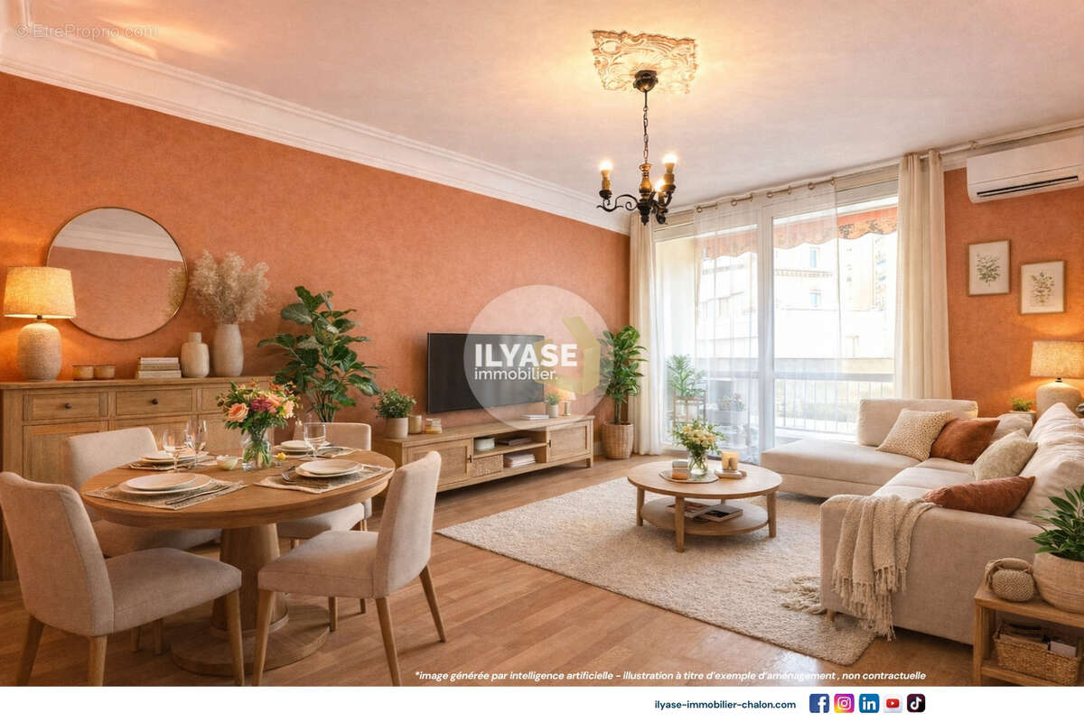 Appartement T4  75 m2  Balcon, garage fermé et cave - photo 4