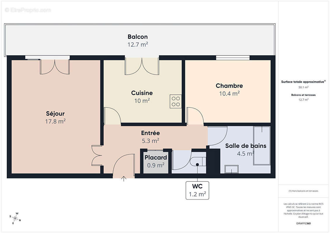 Appartement Valence T2 - 49.5 m2 avec grand balcon et place de parking privative - photo 15