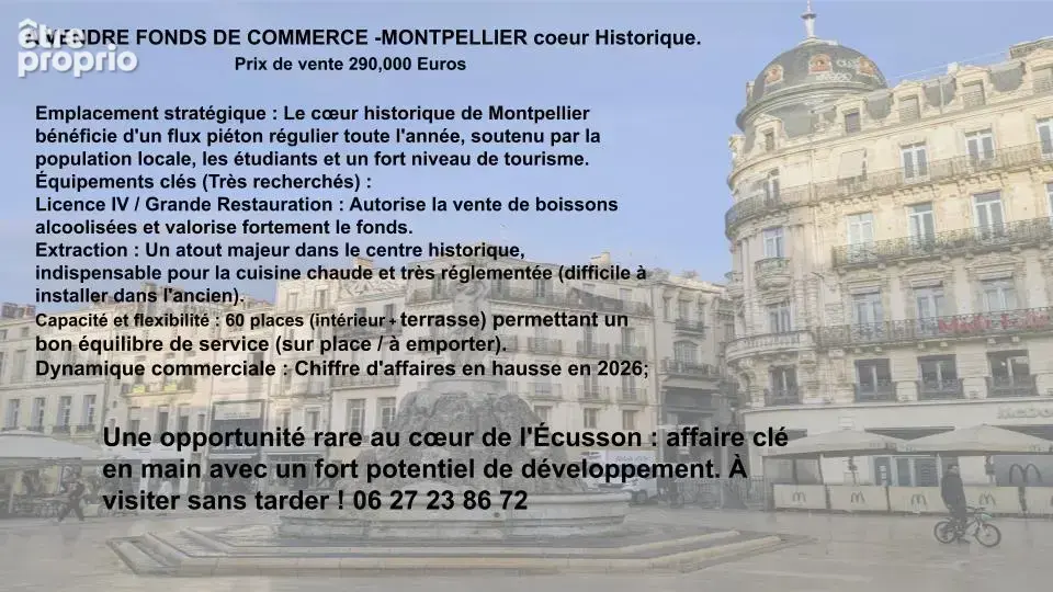 EXCLUSIVITÉ — Restaurant en plein cœur de Montpellier avec Terrasse et toit-terrasse - photo 1