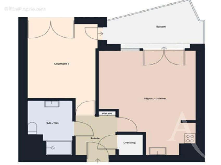 Montreuil - appart f2 42.21 m² - terrasse  7.70 m² - photo 3