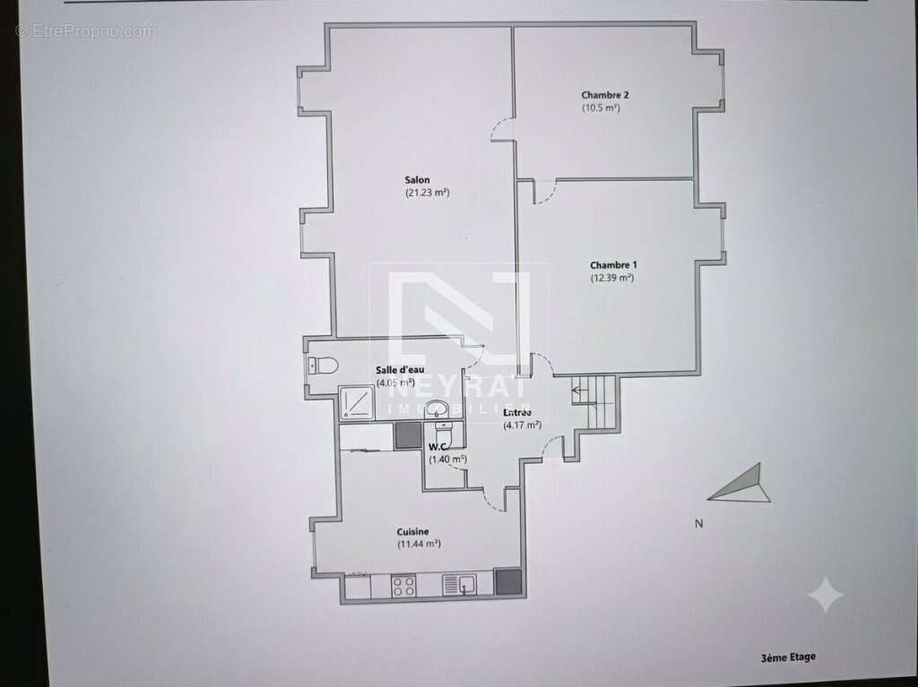 Appartement type 3 65.27 m2 avec cave et 2 garages VENDUS LOUES - photo 8