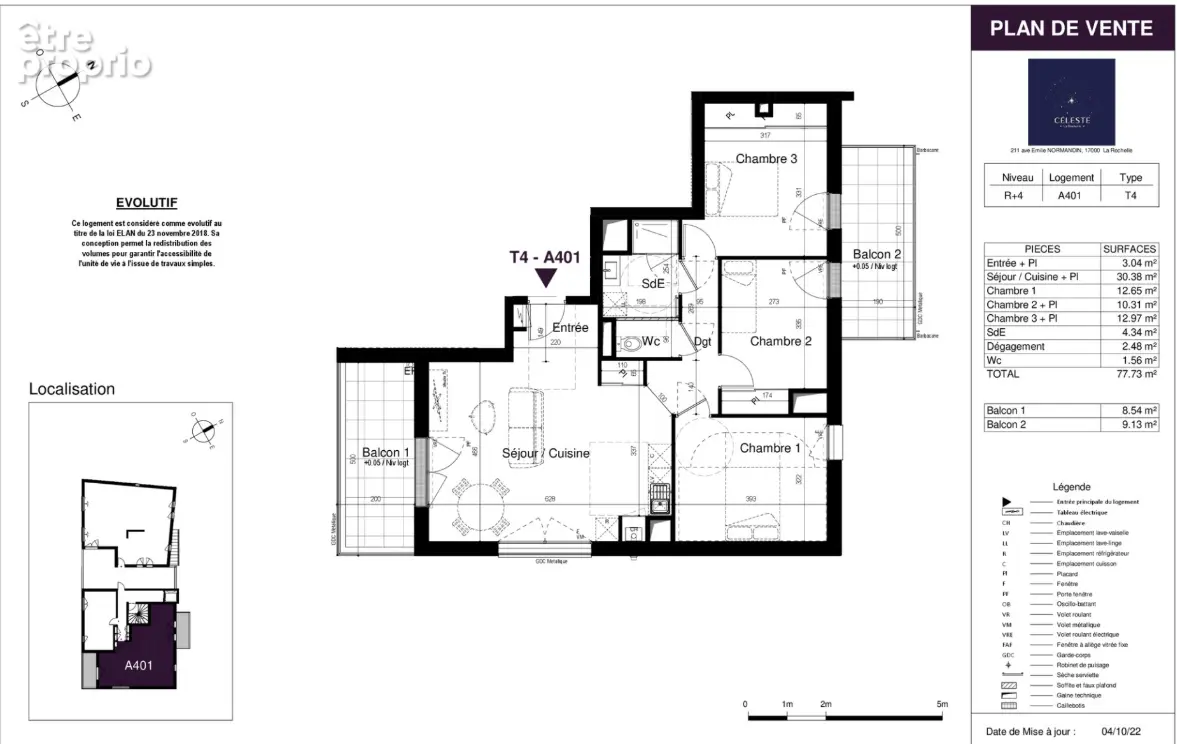 Appartement La Rochelle 4 pièce(s) 77.73 m2 - photo 8