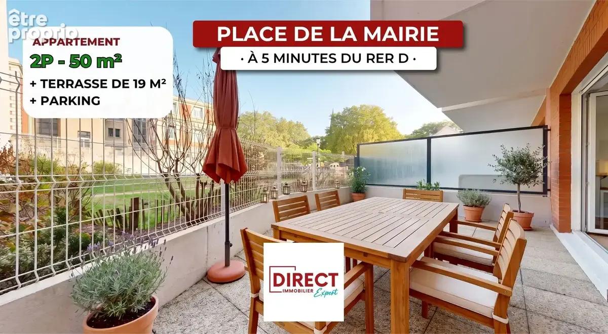 Lfortville hyper-centre   appartement 2 pièces 50 m2 en rez-de-jardin avec terrasse de 19 m2 et parking en sou - photo 1