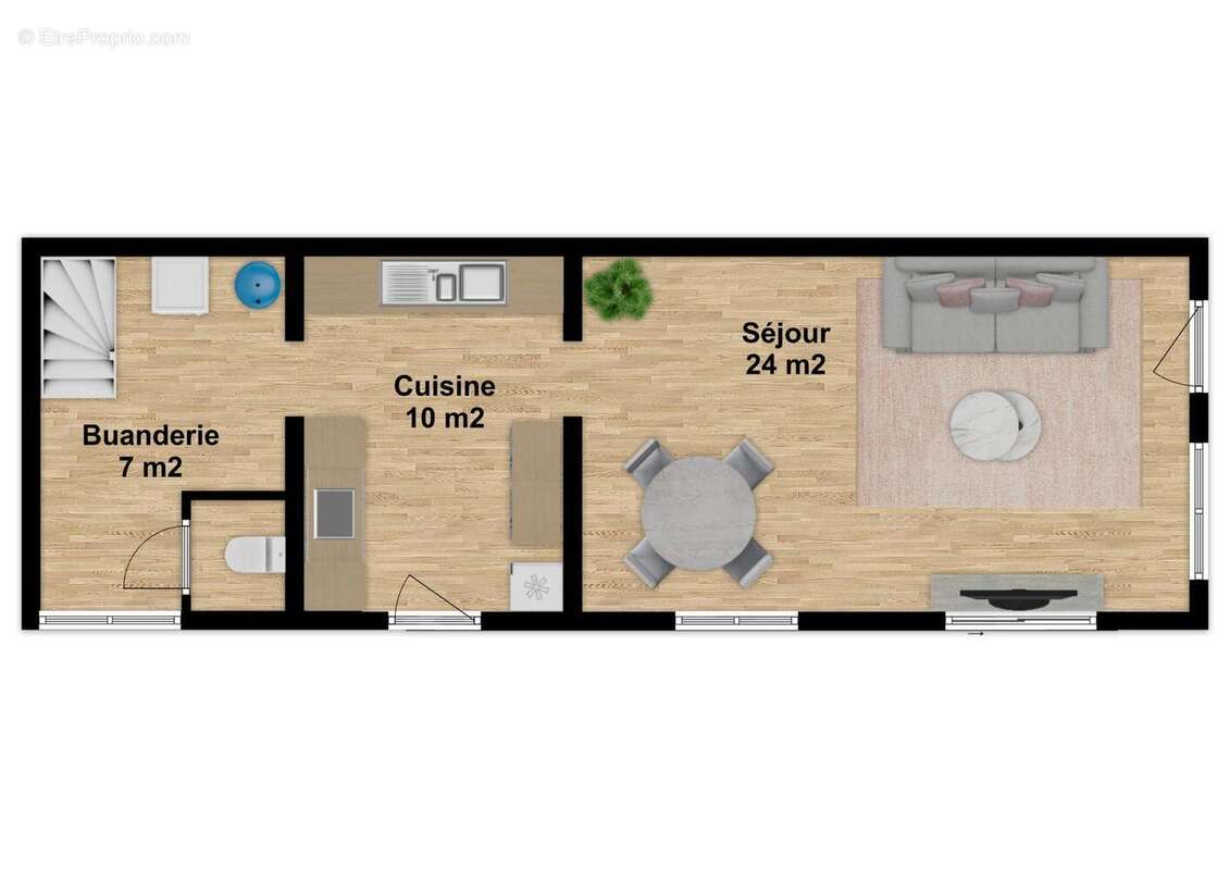 Croquis de rez-de-chaussée - Maison à SAINT-SECONDIN