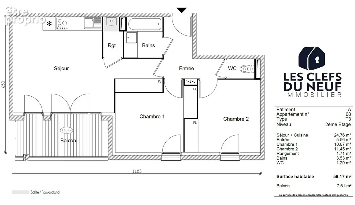 Appartement 3 pièces de 59 m² avec balcon quartier BORDEROUGE à TOULOUSE ! - photo 5