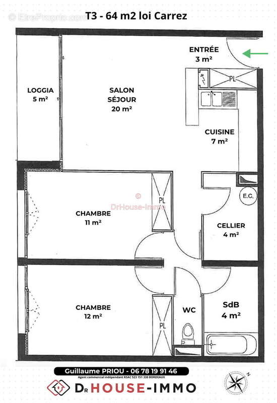 Appartement 64 m² à Bordeaux  - photo 8