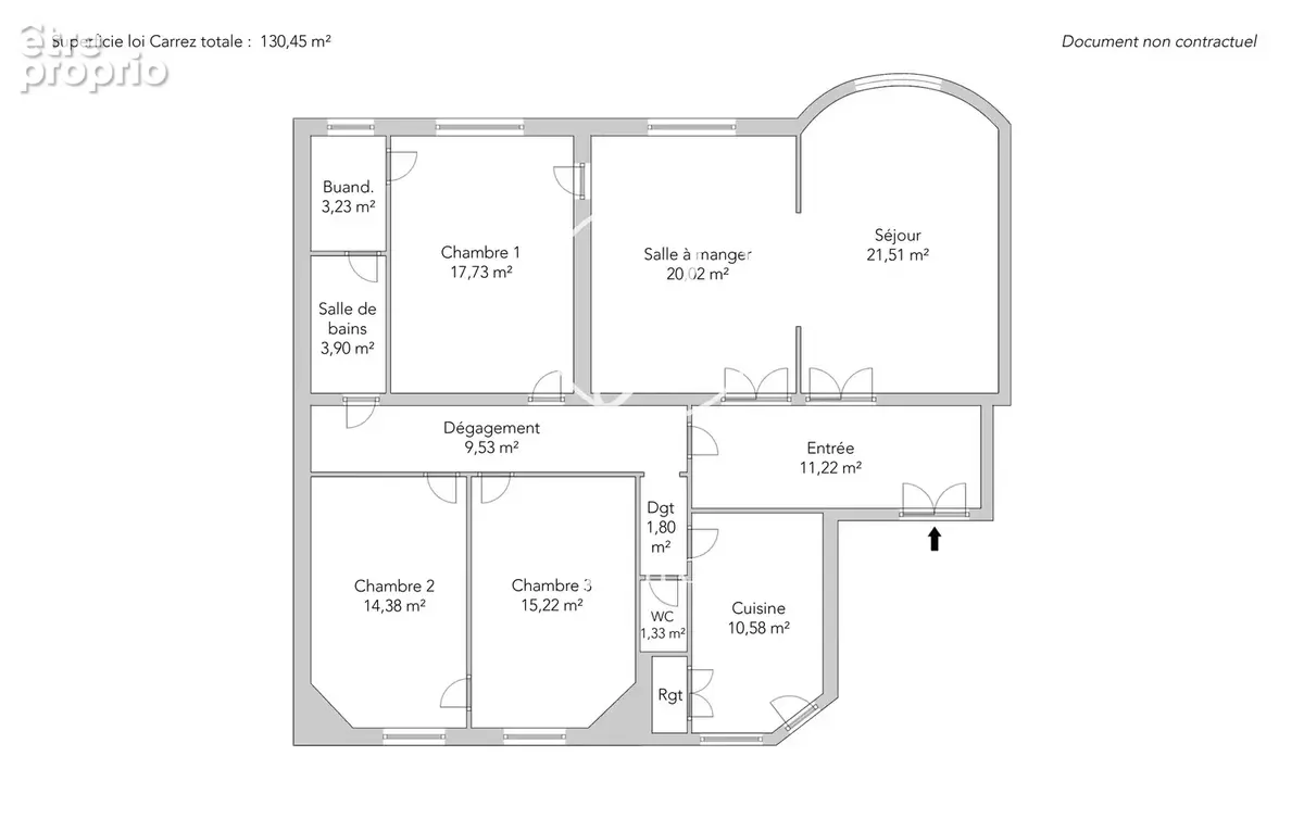 Paris 7e - CHAMP DE MARS - Appartement - 5 pièces - 130,45m² Carrez - 133,35m² au sol - Vues dégagées - photo 21
