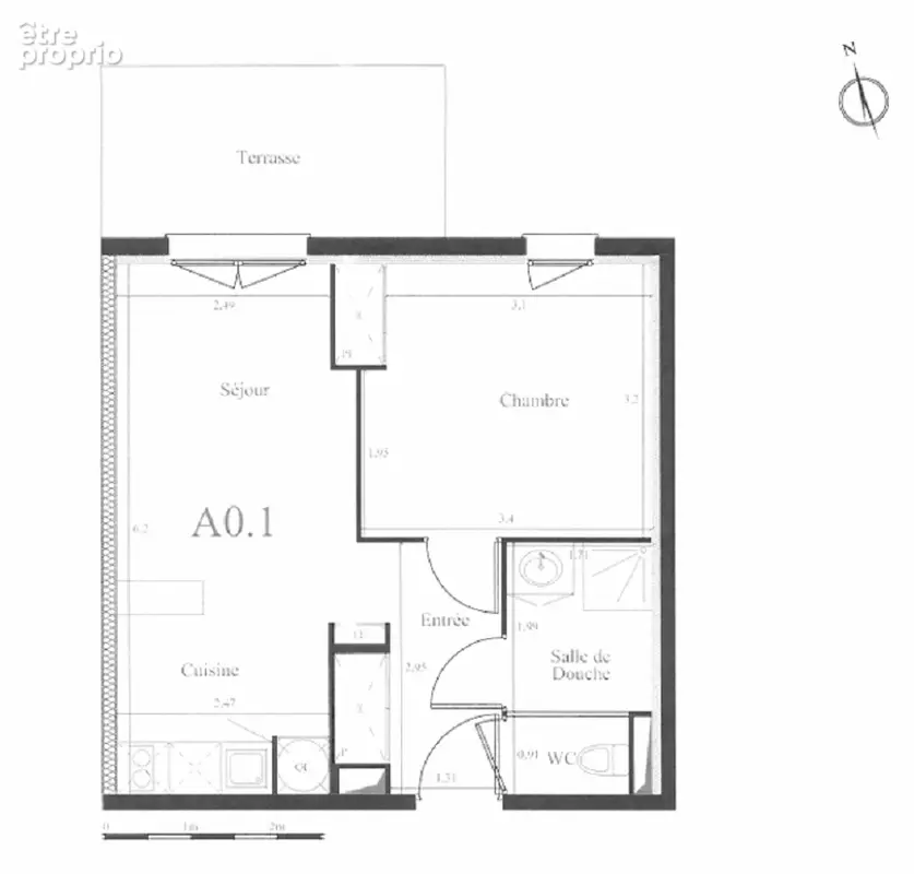 Appartement Saint Andre De Cubzac 2 pièce(s) 37.28 m2 - photo 2