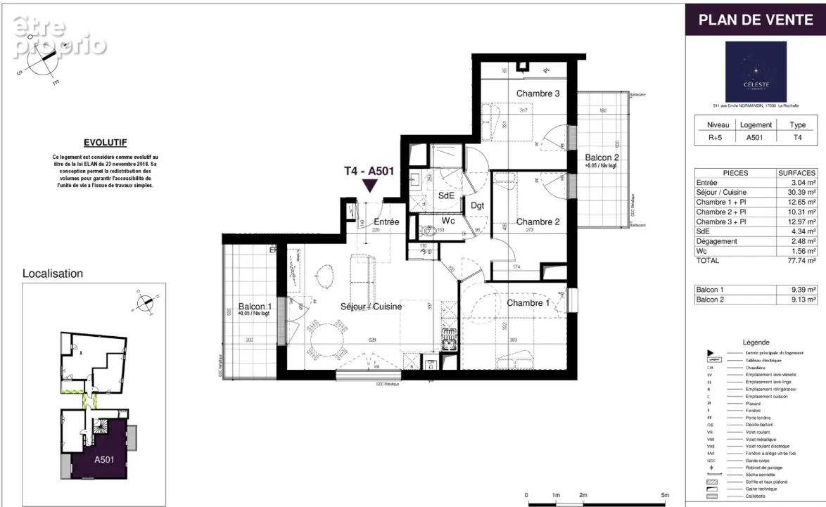 Appartement La Rochelle 4 pièce(s) 77.74 m2 - photo 6