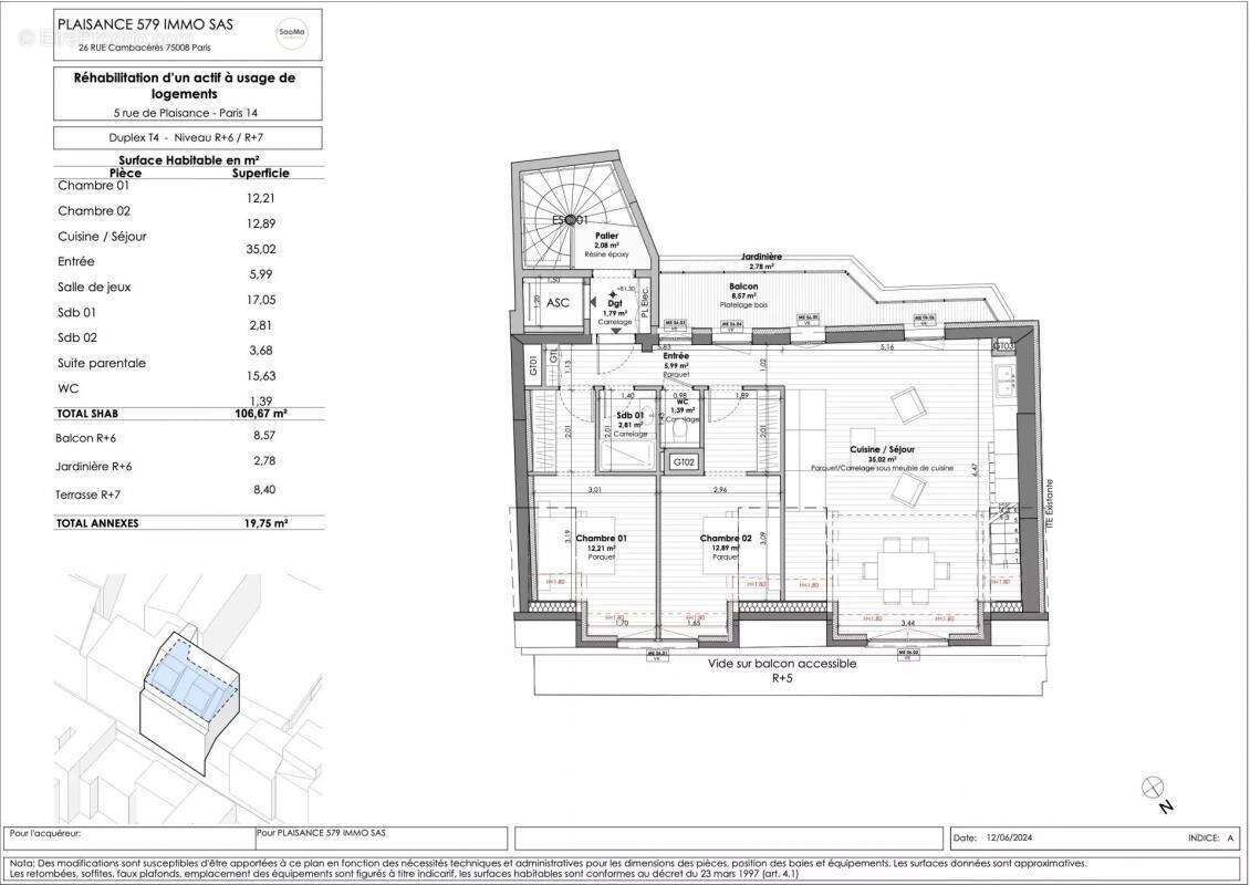 Appartement à PARIS-14E