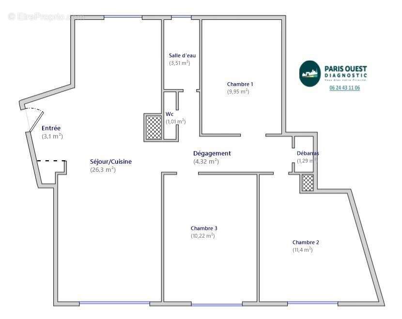 Appartement 71 m² à Paris-20e  - photo 13