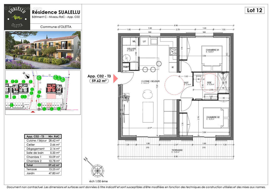 Appartement neuf T3 en rez-de-jardin à vendre à Oletta - photo 2
