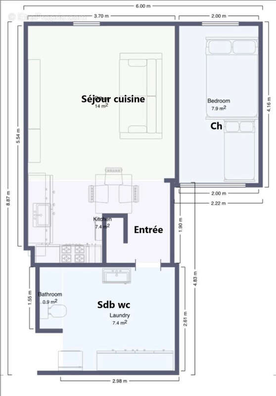 Appartement à PARIS-13E