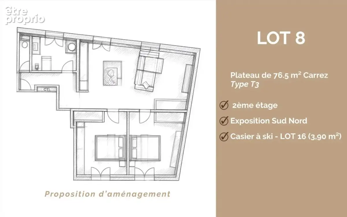 Pelvoux : Vaste plateau T3 à aménager-Vue montagne - photo 3