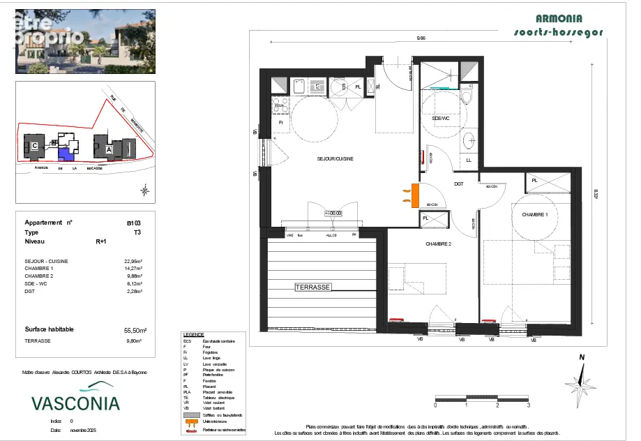 Programme neuf SOORTS HOSSEGOR - T3  55.5M² 1er étage - B103 - photo 6