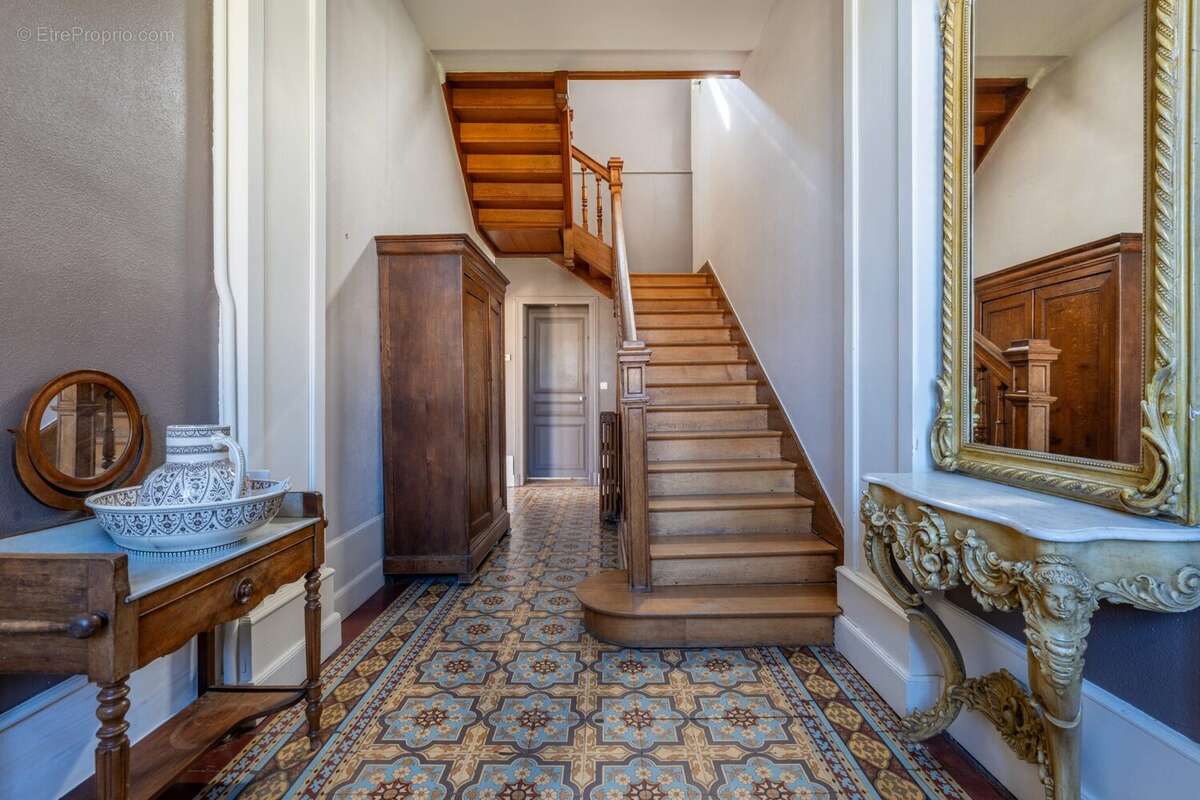 Belle entrée carrelage d'époque - Maison à SAINT-ETIENNE-DE-CHIGNY