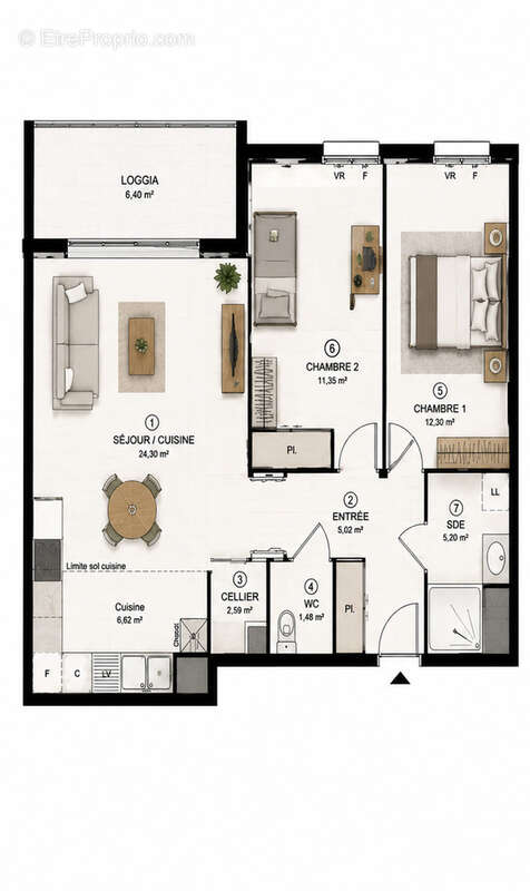 Poitiers, Appartement vendu loué, T3, 2 chambres, Loggia, place de parking privative. - photo 17