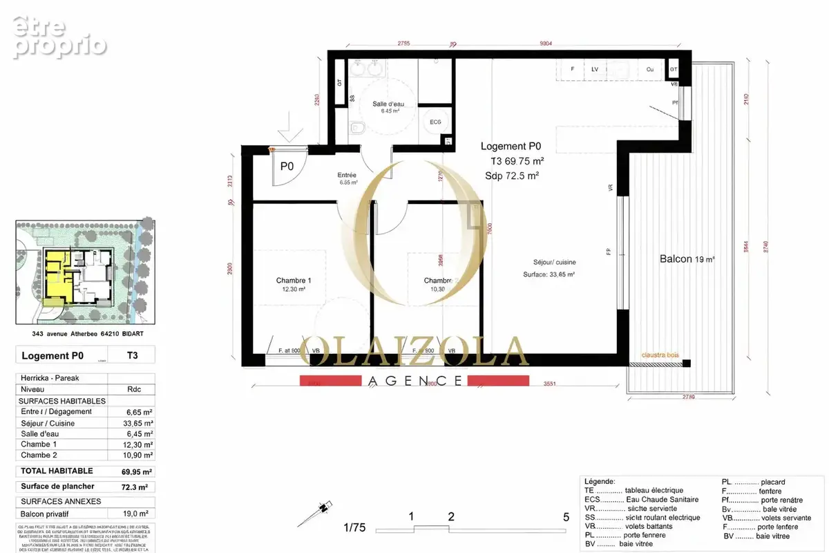 BIDART - Appartement T3 neuf en rez-de-chaussée avec garage et parking. - photo 2