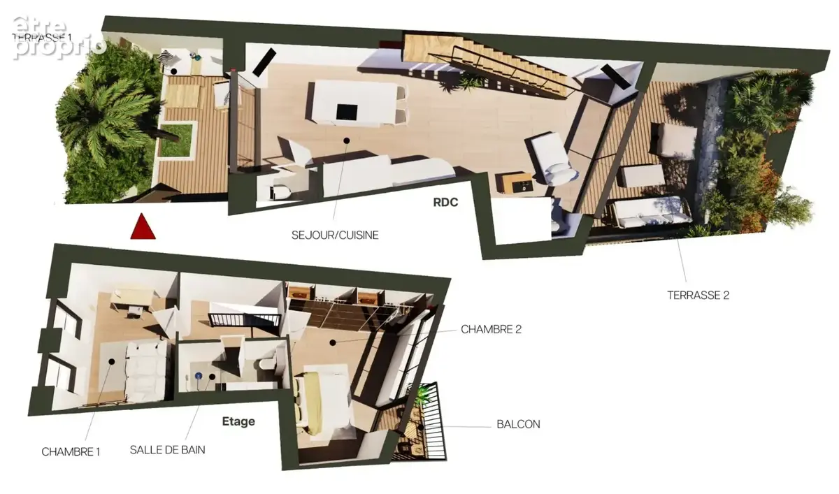 Sète centre-ville  Élégante maison de ville de 78 m² entièrement rénovée, traversante et baignée de lumière, avec trois terrass - photo 2