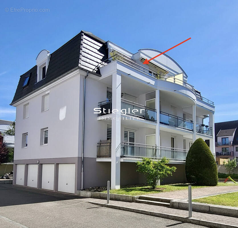 Vue extérieure immeuble 3/4 - Appartement à ESCHAU