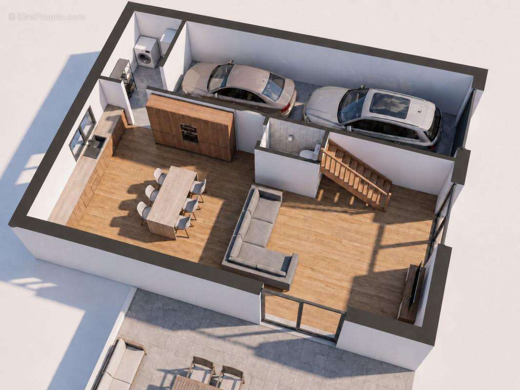 LOT 3 — T4 DUPLEX AVEC GRAND JARDIN ET TERRASSE (106,93 M² HABITABLES) – 147 m2 de jardin privatif – 1 garage de 25 m2 et 1 plac - photo 2