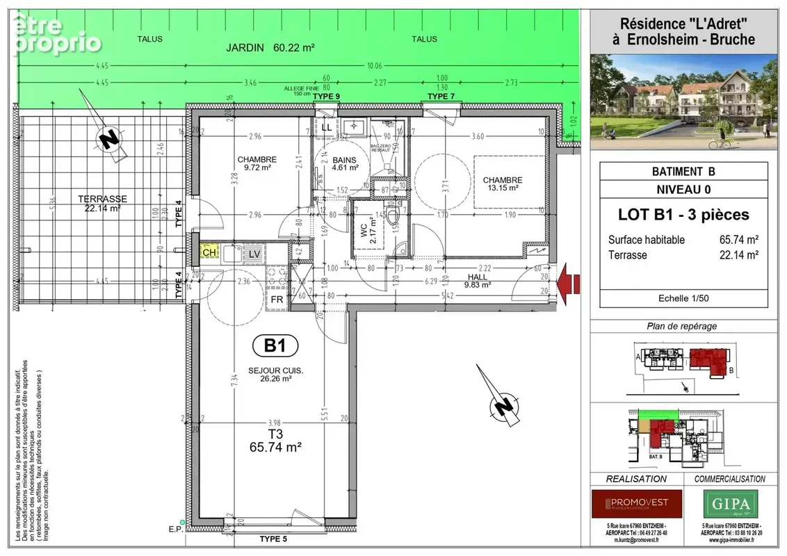 Appartement à ERNOLSHEIM-BRUCHE