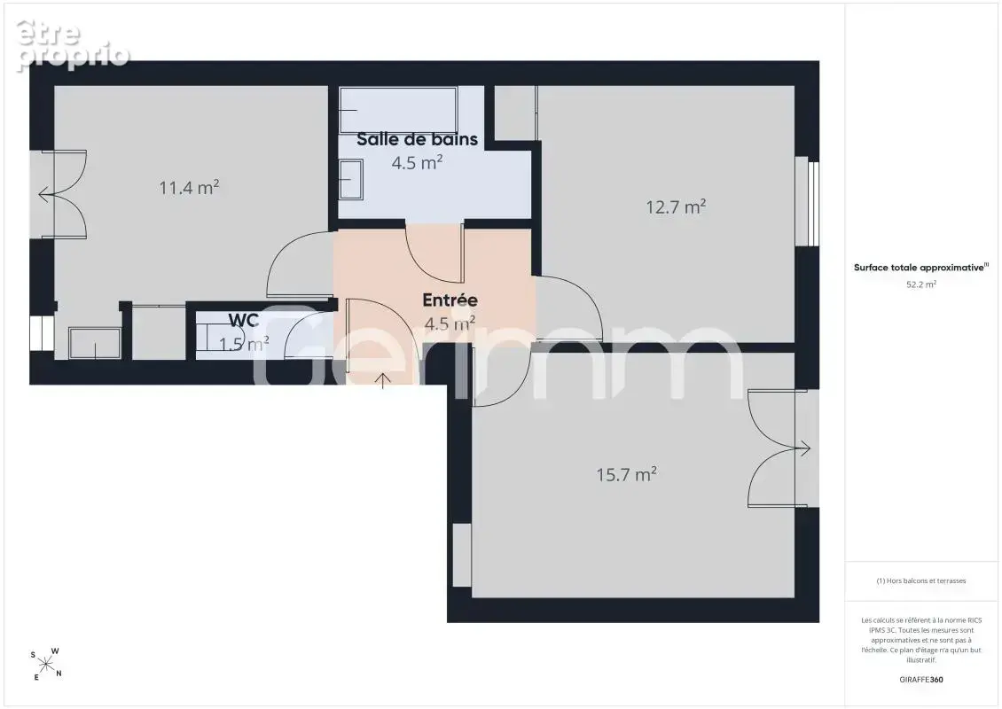 Vente - Appartement - 2 pièces + cuisine - 52 m² - 147 000 € - - photo 6