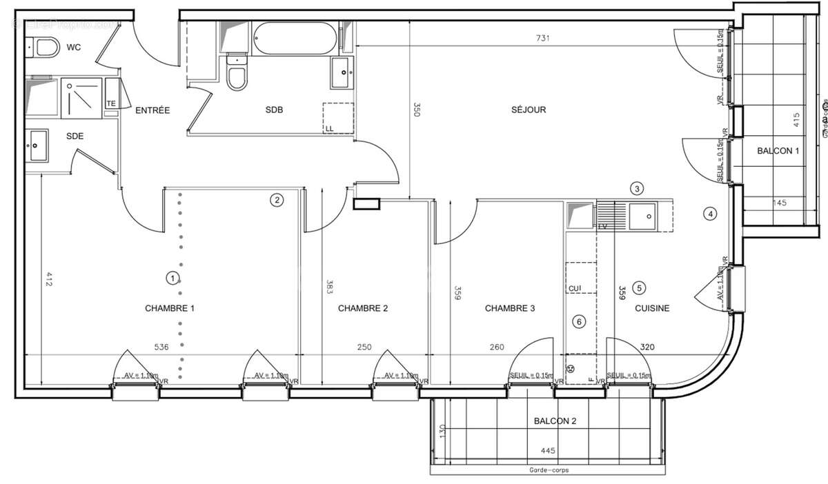 Apt 95m2 + BALCONS - PARKING - Cœur de Ville - BEZONS (95) - photo 18