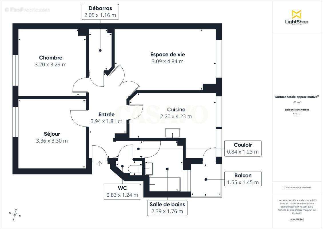 Vente Appartement 3 pièces de 61m² - 93200 Saint-Denis - photo 2