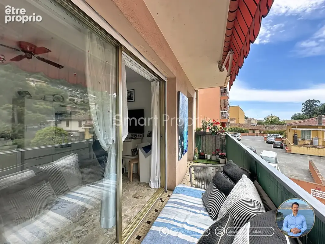 Menton careï - vendu loué - un t1 de 33m2 avec balcon côté collines  au calme - - photo 6