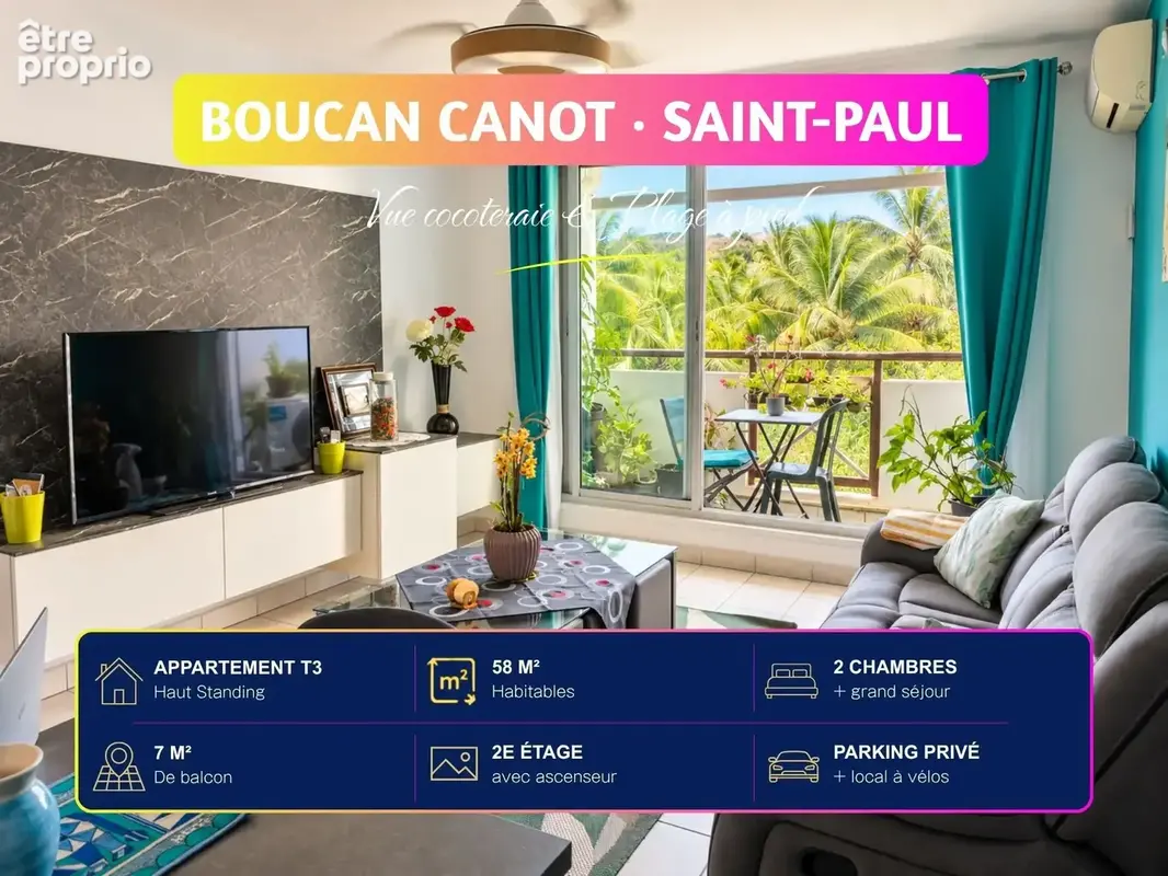 Appartement 3 pièces 58 m² à vendre à Saint-Paul (97434) - photo 2