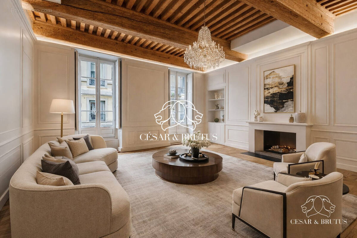 Photo Séjour transformée avec l'IA - Appartement à LYON-2E