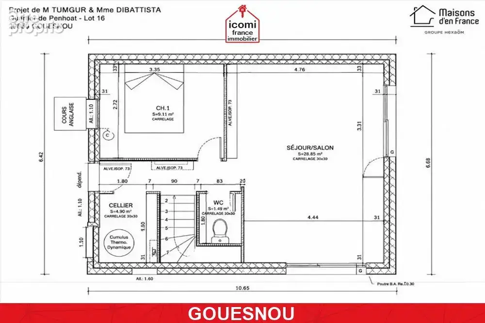 Finistere - gouesnou (29850) - a vendre - maison contemporaine de 2021 - piece de vie triple - 4 chambres - terrain 330m² - dpe  - photo 9