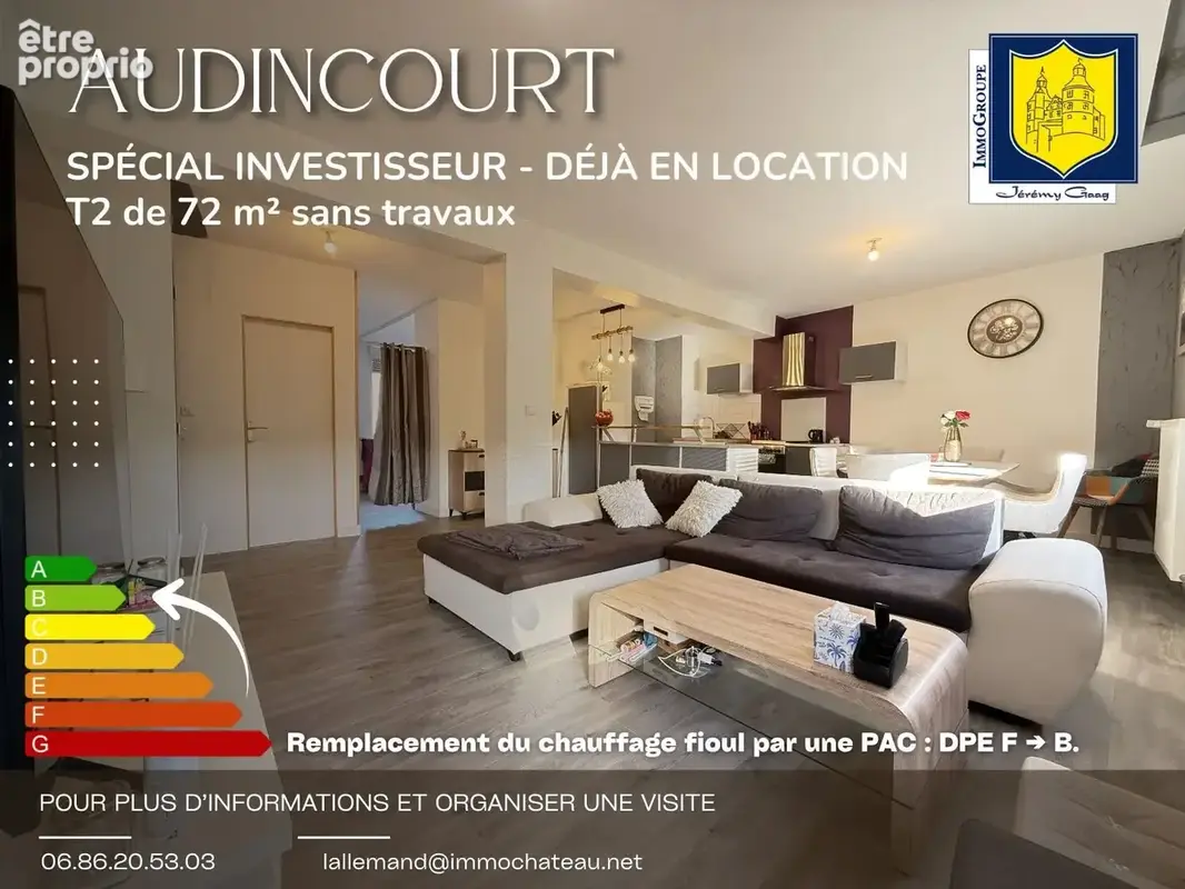 Appartement 2 pièces 72 m² à vendre à Audincourt (25400) - photo 1