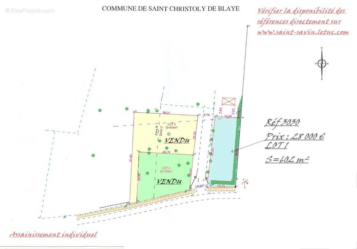 Terrain à SAINT-CHRISTOLY-DE-BLAYE