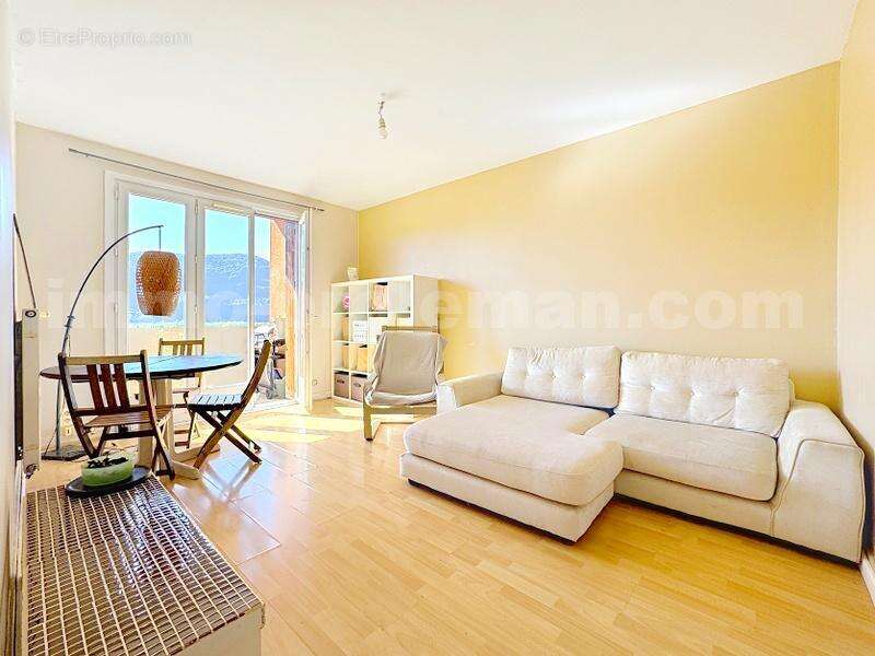 Appartement_T3_Ambilly_proche_frontière_Suisse_DOUANE_TRAM_CEVA_LEMAN_EXPRESS_GENEVE_VOIE_VERTE_secteur_calme_cuisine_moderne_équipée_ouverte_Séjour_Saleve_Vue_Dégagée - Appartement à AMBILLY