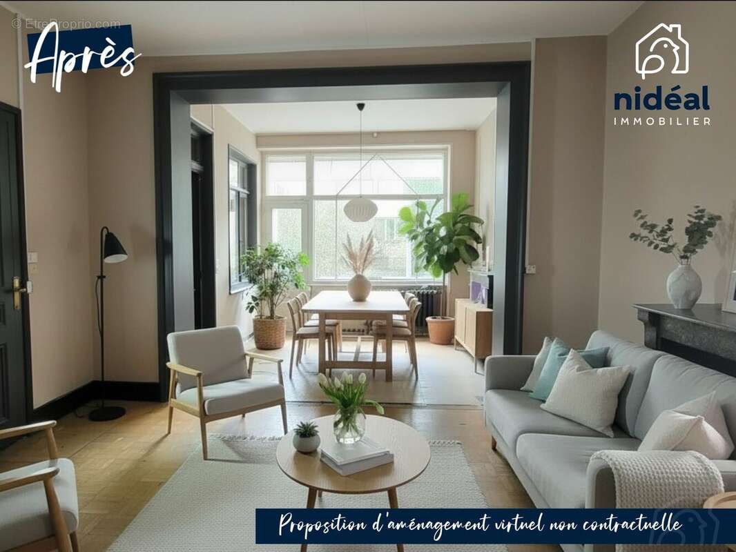 séjour projection virtuelle - Maison à CAUDRY