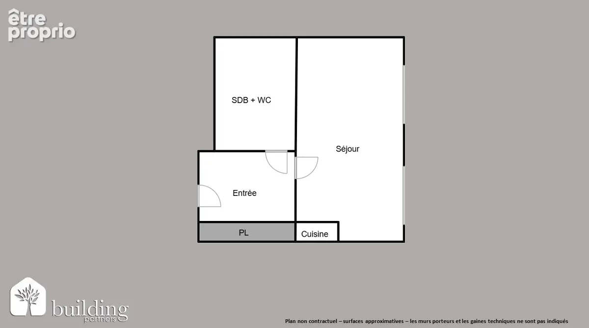 Côte Neuilly Levallois-Perret - Studio 26,83 m² - photo 2