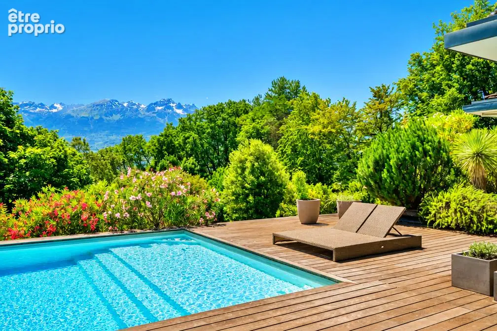 Meylan maison d'architecte contemporaine de plus de 300 m²  - Vue Belledonne & Piscine - photo 3