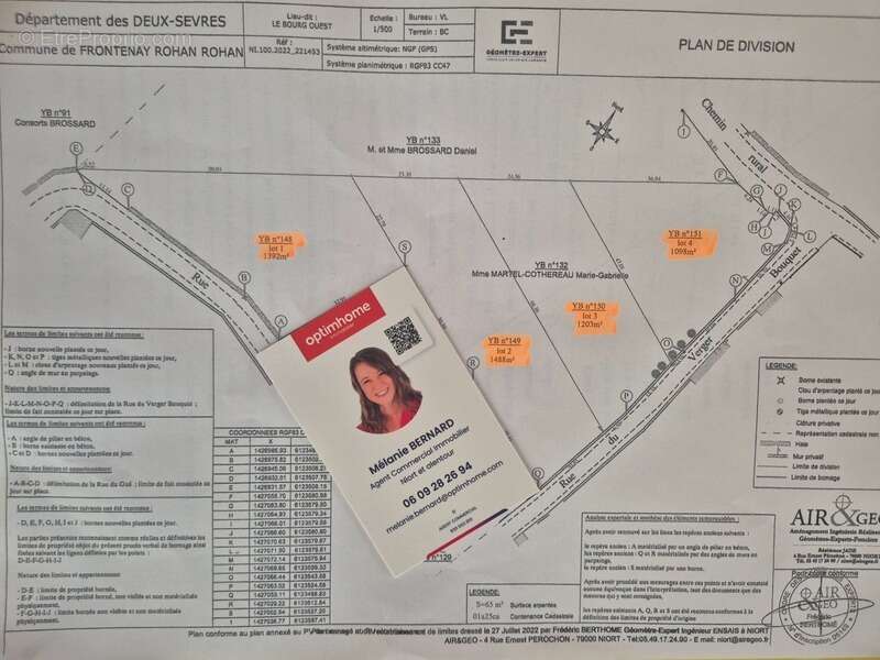Terrain à FRONTENAY-ROHAN-ROHAN